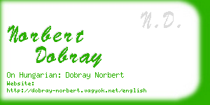 norbert dobray business card